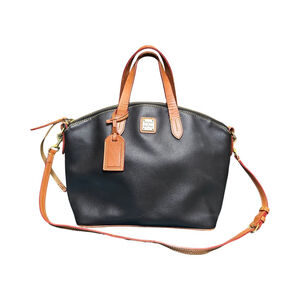 Women's Dooney & Bourke Pebble Grain Leather Satchel One Size Black Brown